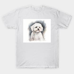 Bichon Frise Watercolour Style Painting T-Shirt